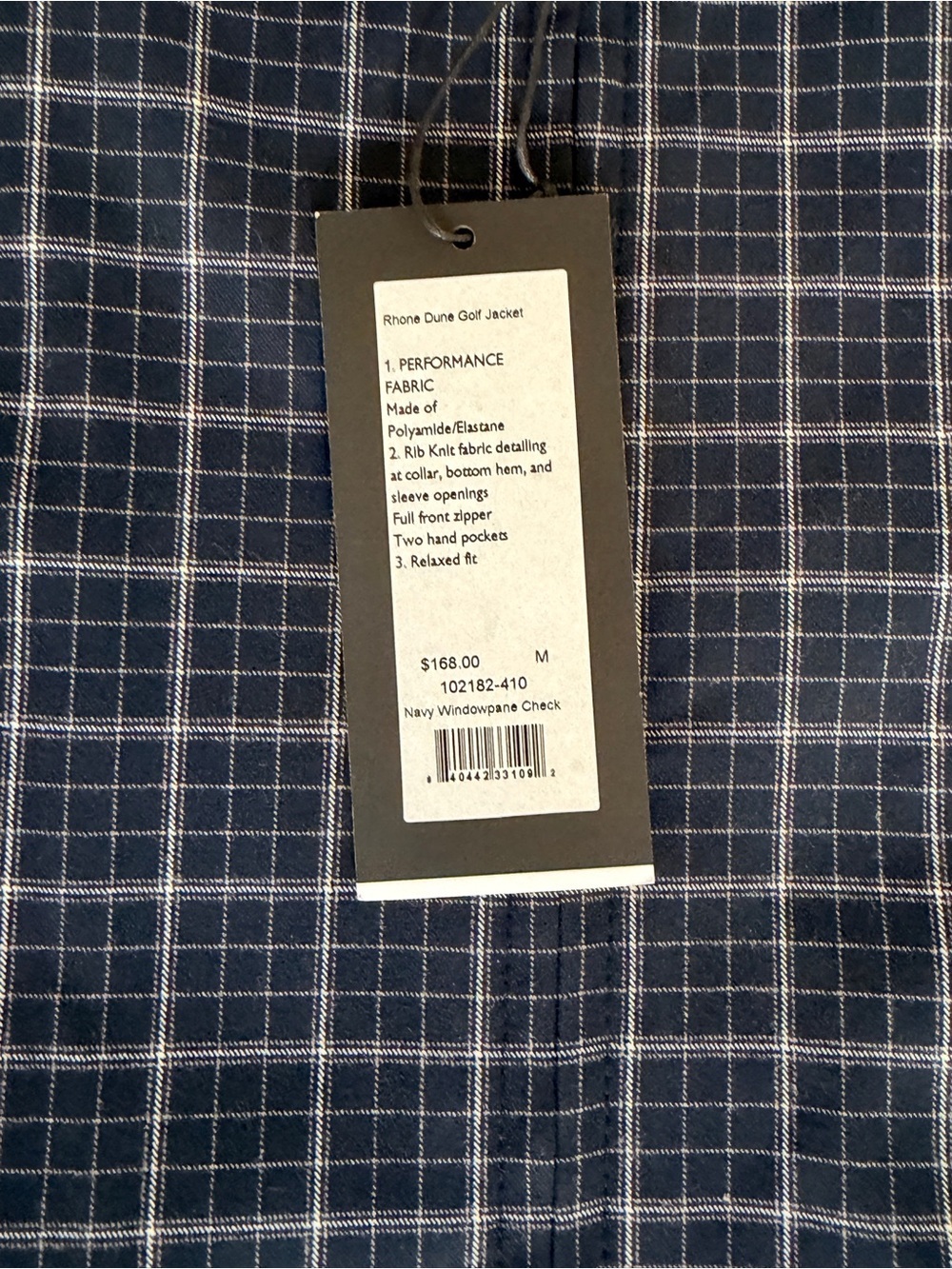 RHONE Men's Navy Plaid Dune Golf Jacket 🌟NWT🌟 - Picture 4 of 4